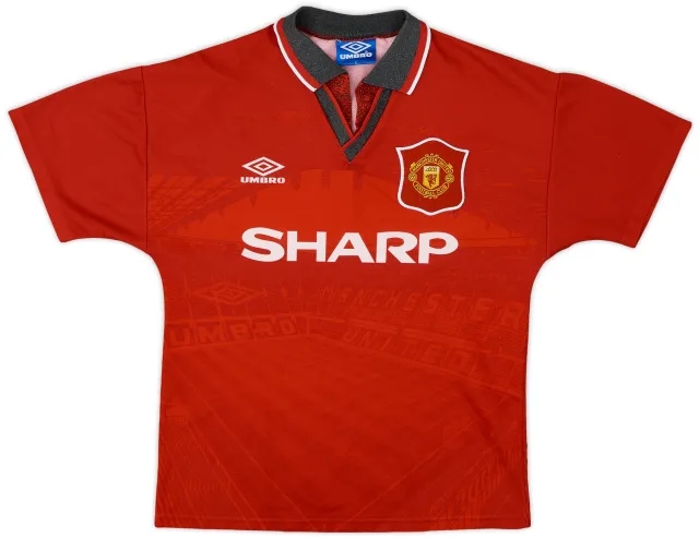 Umbro 1994-96 Manchester United Home Shirt - 6/10 - (L.Boys)
