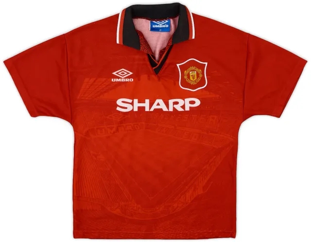 Umbro 1994-96 Manchester United Home Shirt - 8/10 - (L.Boys)