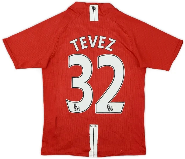 Nike 2008-09 Manchester United Home Shirt Tevez #32 - 5/10 - (M.Boys)