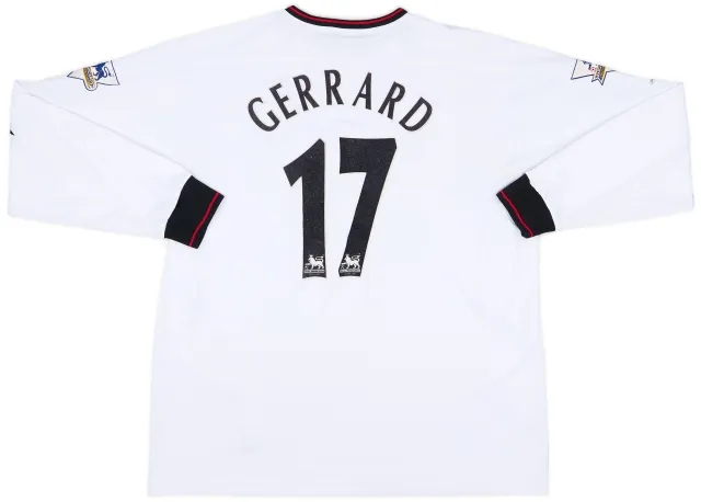 Reebok 2003-04 Liverpool Away L/S Shirt Gerrard #8 - 7/10 - (XL)