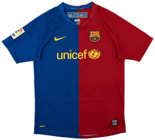 Nike 2008-09 Barcelona Home Shirt - 8/10 - (L.Boys)