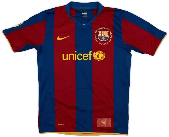 Nike 2007-08 Barcelona Home Shirt - 8/10 - (XL.Boys)