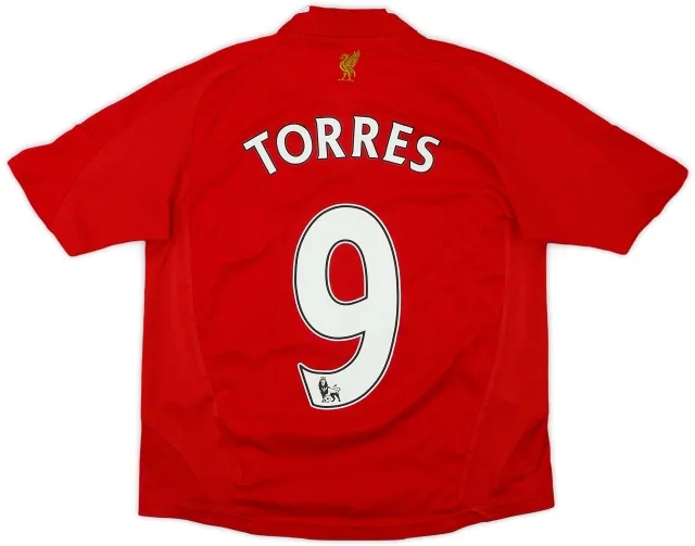 adidas 2008-10 Liverpool Home Shirt Torres #9 - 7/10 - (S.Boys)