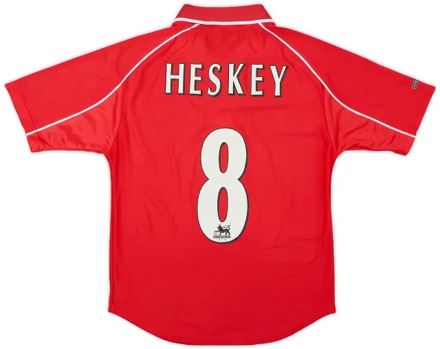 Reebok 2000-02 Liverpool Home Shirt Heskey #8 - 7/10 - (M.Boys)