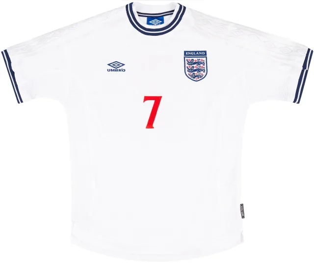 Umbro 1999-01 England Match Issue Home Shirt #7