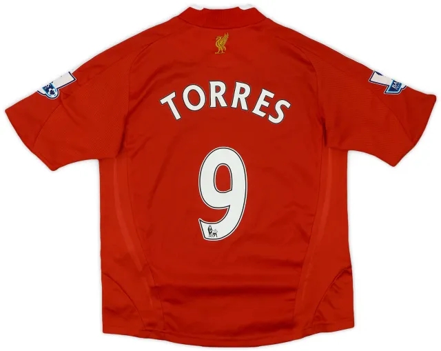 adidas 2008-10 Liverpool Home Shirt Torres #9 - 6/10 - (S.Boys)