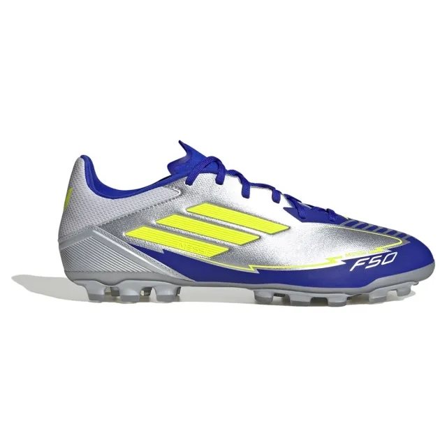 Adidas F50 Messi League 2G/3G Ag La Vida Rapida - Silver Metallic/Solar Yellow/Lucid Blue - ['Silver']