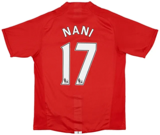 Nike 2007-09 Manchester United Home Shirt Nani #17 - 5/10 - (S)