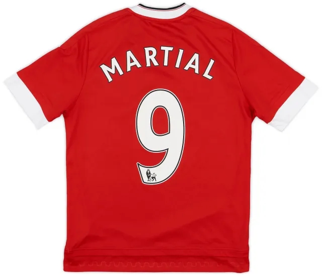 adidas 2015-16 Manchester United Home Shirt Martial #9 - 9/10 - (L.Boys)