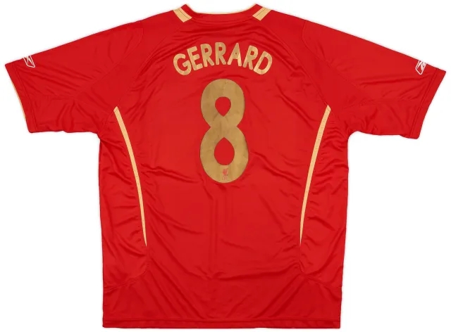 Reebok 2005-06 Liverpool CL Home Shirt Gerrard #8 - 5/10 - (XL)