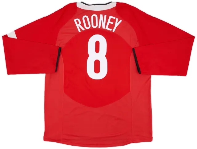 Nike 2004-06 Manchester United Home L/S Shirt Rooney #8 - 7/10 - (L)