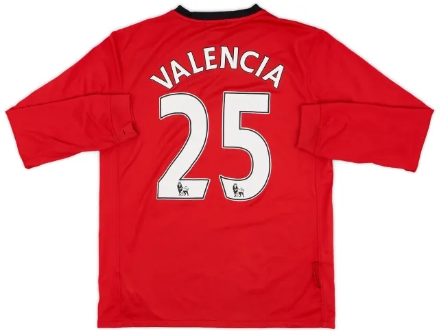 Nike 2009-10 Manchester United Home L/S Shirt Valencia #25 - 7/10 - (XL.Boys)