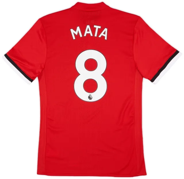adidas 2017-18 Manchester United Authentic Home Shirt Mata #8 - 9/10 - (M)