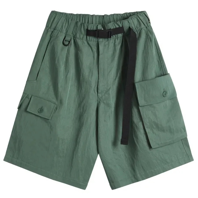 Y-3 Men's Twill Cargo Shorts Green