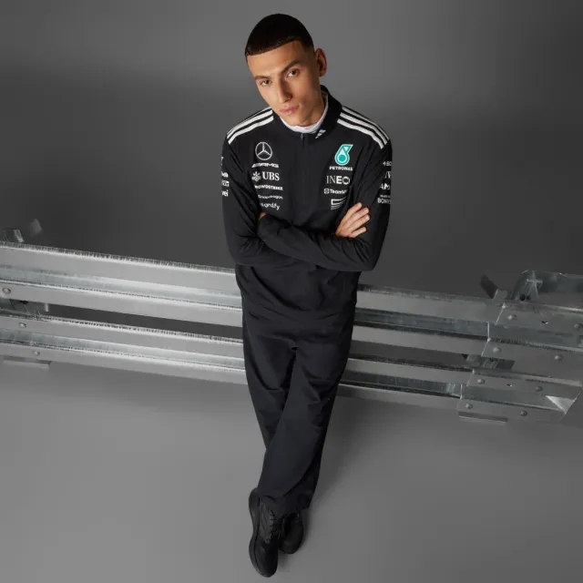 Adidas Performance Mercedes Formula One Quarter-Zip Sweatshirt In Black
