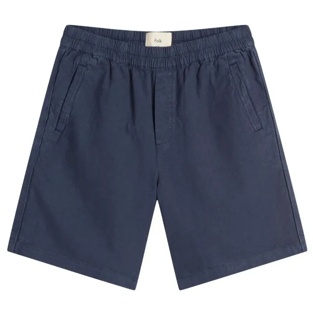 Folk Men's Linen Assembly Shorts Soft Navy