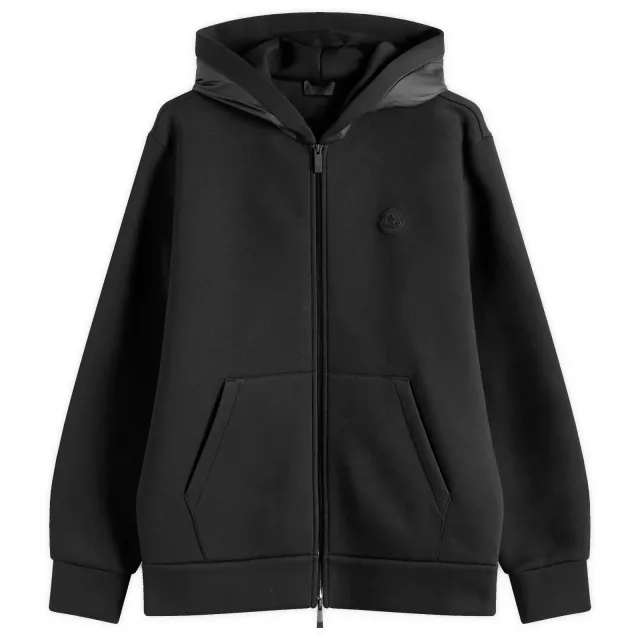 Moncler Men's Light Interlock Zip Up Cardigan Hoodie Black