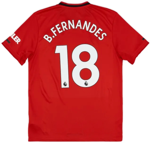 adidas 2019-20 Manchester United Home Shirt B.Fernandes #18 - 9/10 - (M)