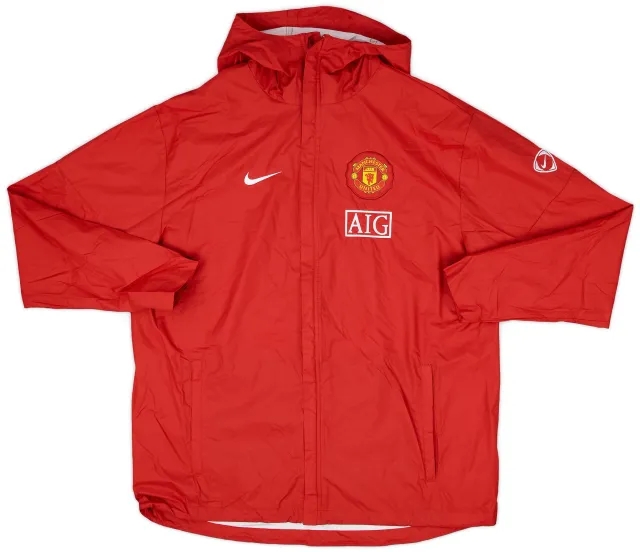 2008-09 Manchester United Nike Hooded Rain Jacket - 8/10 - (L)