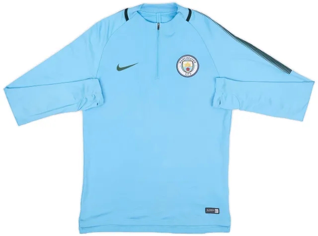 2017-18 Manchester City Nike 1/4 Zip Drill Top - 9/10 - (M)