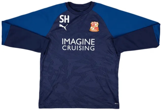 2018-19 Swindon Staff Issue Puma Drill Top SH - 8/10 - (L)