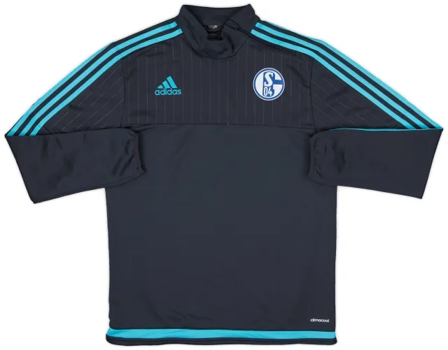 2015-16 Schalke adidas 1/4 Zip Training Top - 9/10 - (M)