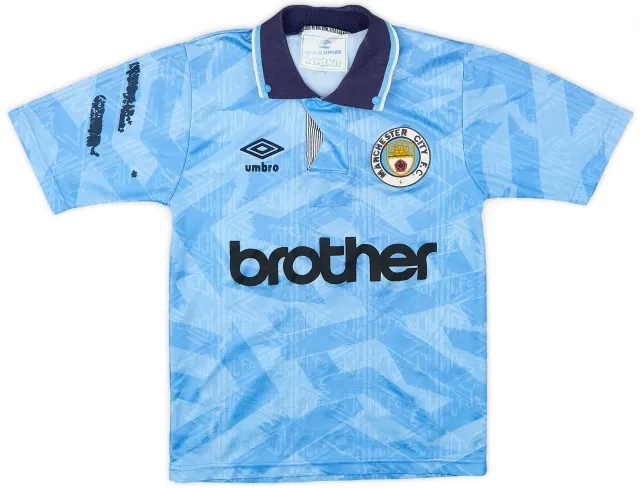 Umbro 1991-93 Manchester City Home Shirt - 7/10 - (S.Boys)