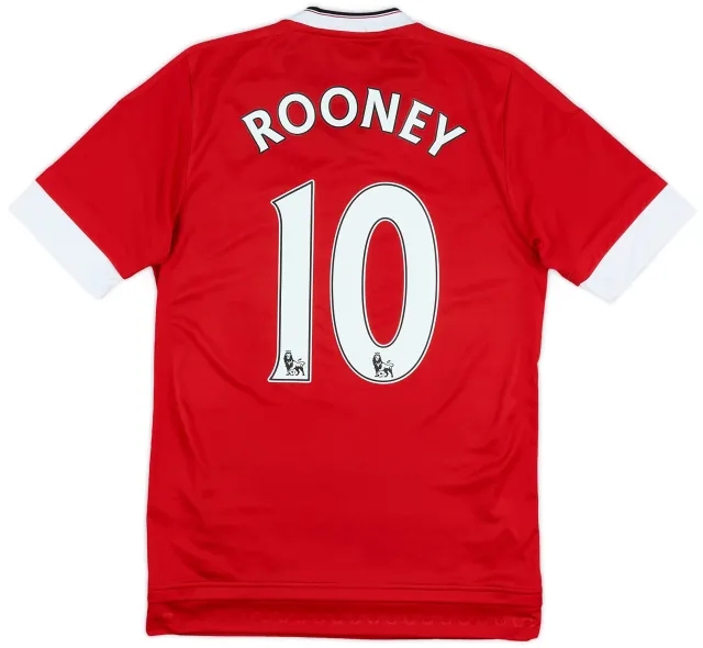 adidas 2015-16 Manchester United Home Shirt Rooney #10 - 9/10 - (XS)