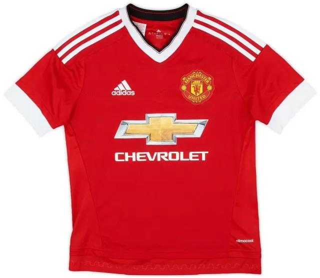 adidas 2015-16 Manchester United Home Shirt - 9/10 - (L.Boys)