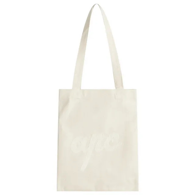 A.P.C. Men's Lou Chainstitch Tote Bag Ecru