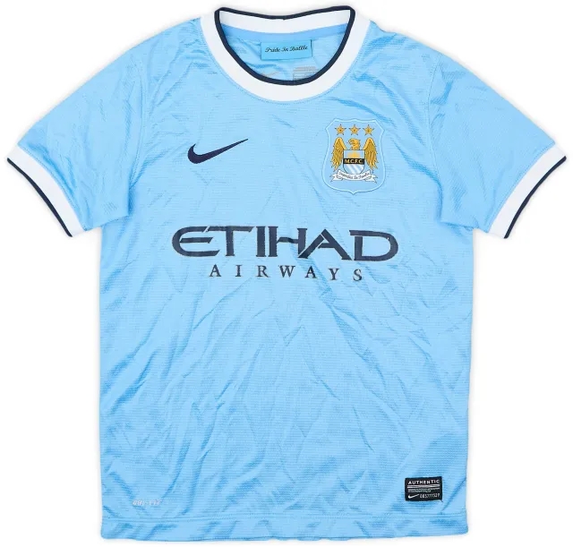 Nike 2013-14 Manchester City Home Shirt - 7/10 - (S.Boys)