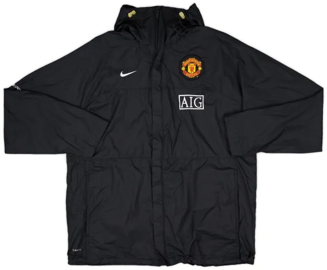 2008-09 Manchester United Nike Hooded Rain Jacket - 8/10 - (L)
