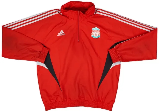 2008-09 Liverpool adidas 1/4 Zip Hooded Rain Jacket - 7/10 - (XL)