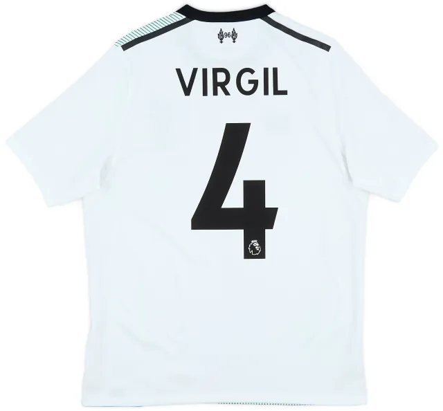 NewBalance 2017-18 Liverpool Away Shirt Virgil #4 - 5/10 - (XL.Boys)