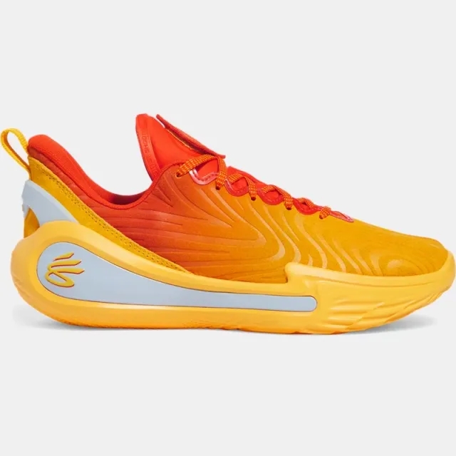 Under Armour Unisex Curry 12 'What The Bay' Basketball Shoes Blue Calm / Blue Atlantis / Dark Orange 8