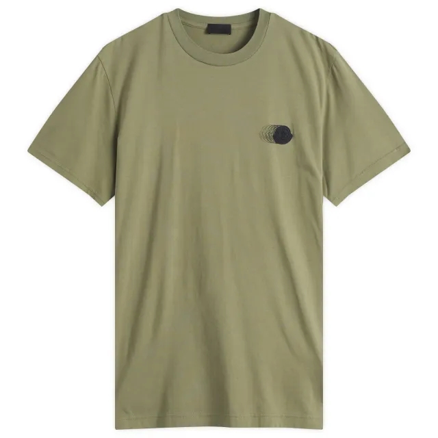 Moncler Men's Swoosh Logo Cotton Jersey T-Shirt Green