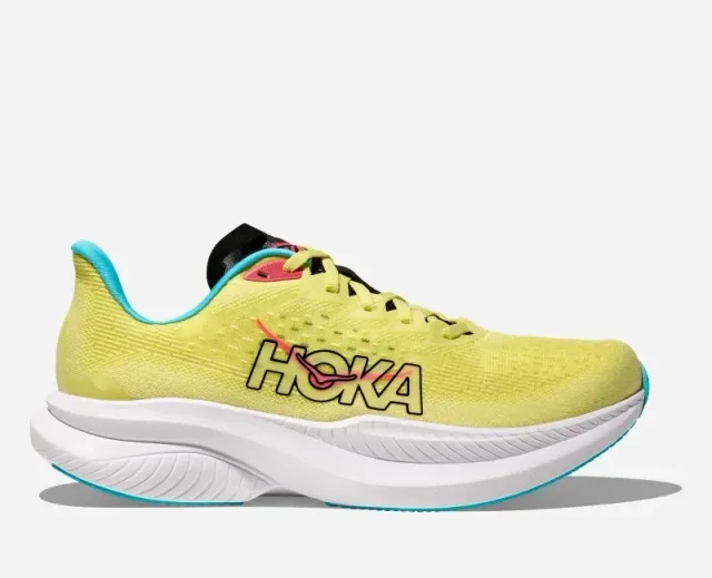 Hoka One One HOKA Women's Mach 6 Road Running Shoes in Yuzu/Cielo Blue