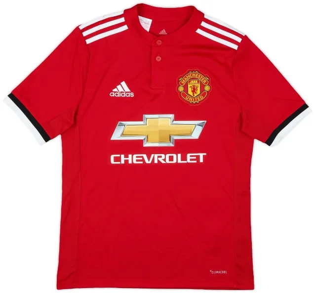adidas 2017-18 Manchester United Home Shirt - 8/10 - (L.Boys)
