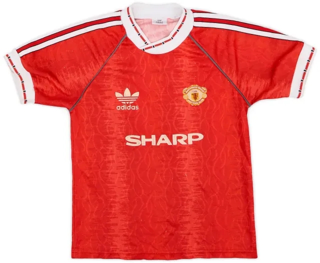 adidas 1990-92 Manchester United Home Shirt - 5/10 - (M.Boys)