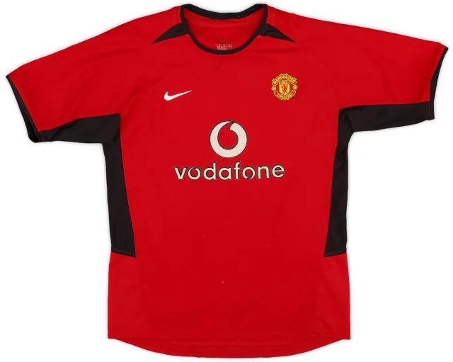 Nike 2002-04 Manchester United Home Shirt - 7/10 - (L.Boys)
