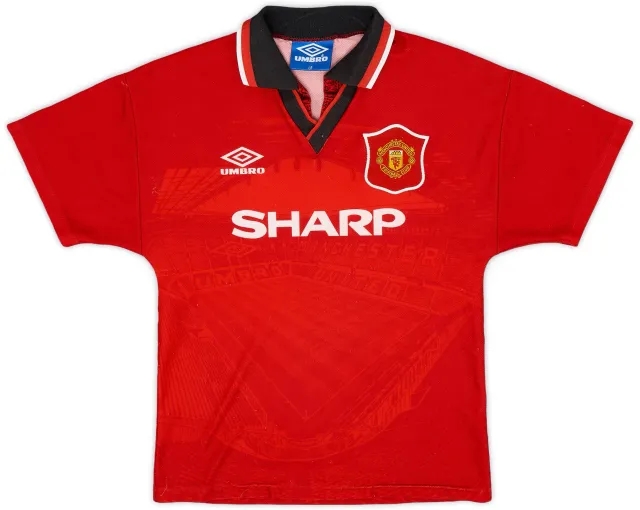 Umbro 1994-96 Manchester United Home Shirt - 7/10 - (L.Boys)