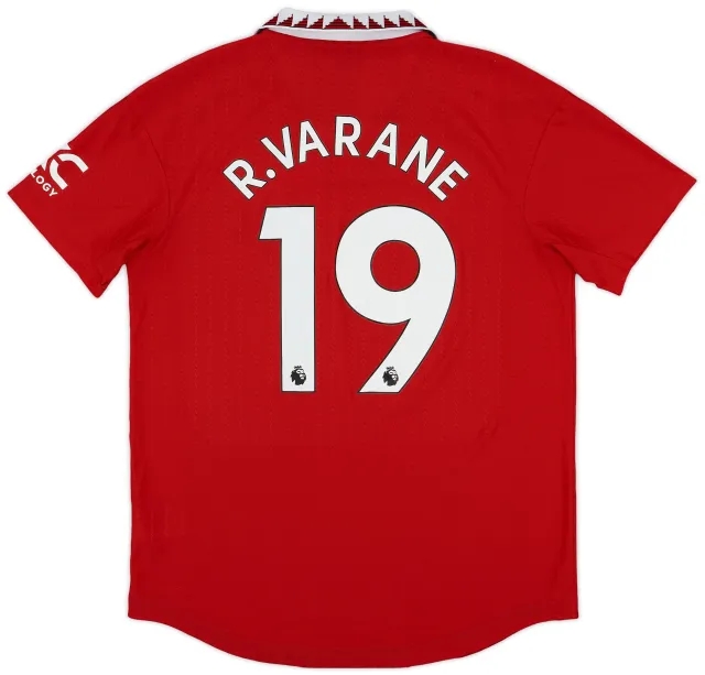 adidas 2022-23 Manchester United Authentic Home Shirt R.Varane #19 - 9/10 - (L)