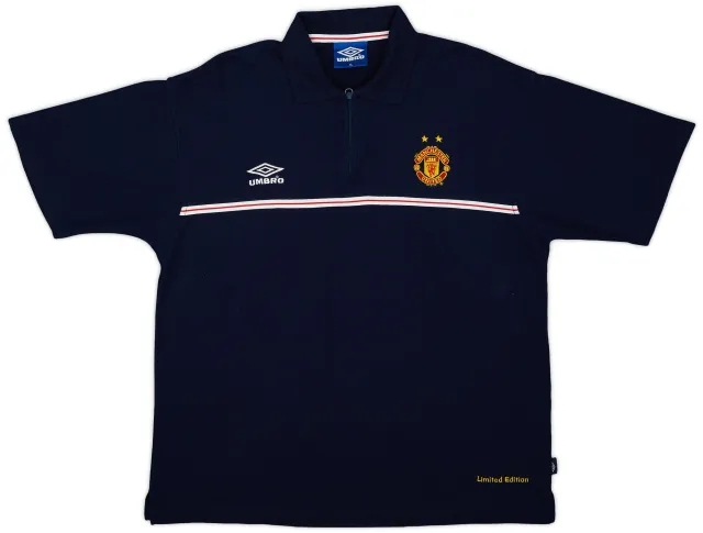 1999-00 Manchester United Umbro Polo Shirt - 9/10 - (XL)