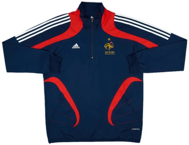 2007-08 France adidas Player Issue 1/4 Zip Windbreaker - 8/10 - (L)