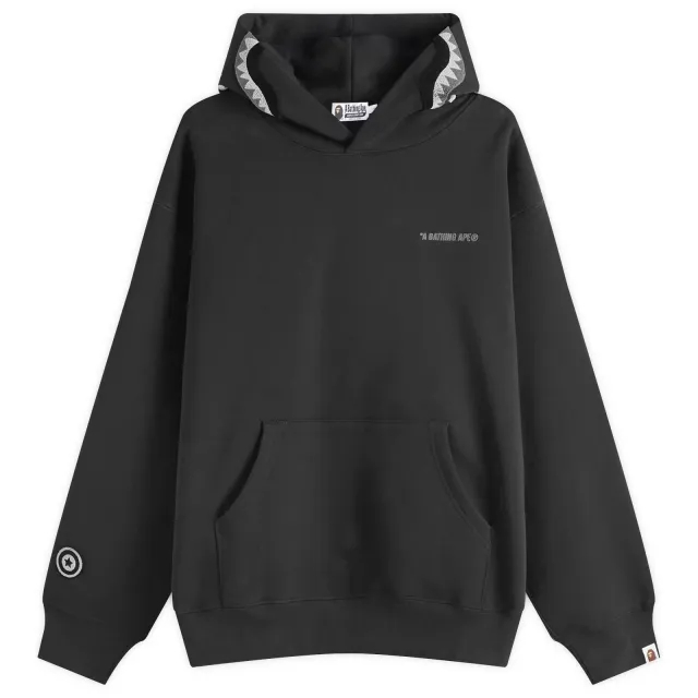 Sweatshirt A Bathing Ape Shark Logo Relaxed Fit Pullover Hoodie Unisex Black Xl