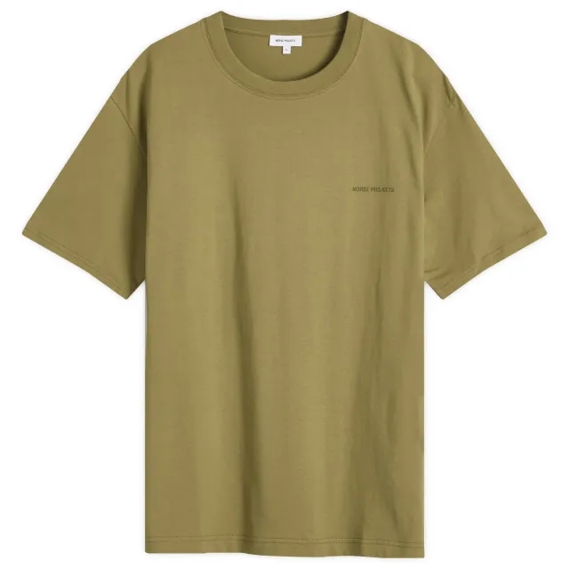 Norse Projects Men's Johannes Logo Print T-Shirt Moss Green