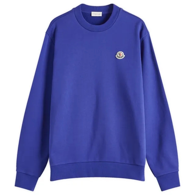 Moncler Men's Logo Cotton Sweatshirt Blue
