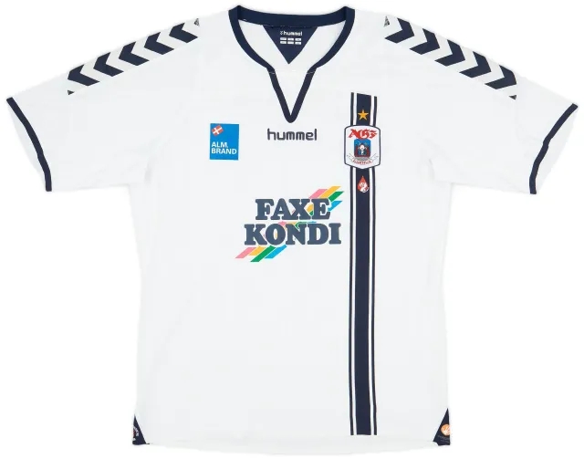 Hummel 2010-11 AGF Aarhus Player Issue Home Shirt - 10/10 - (XL)