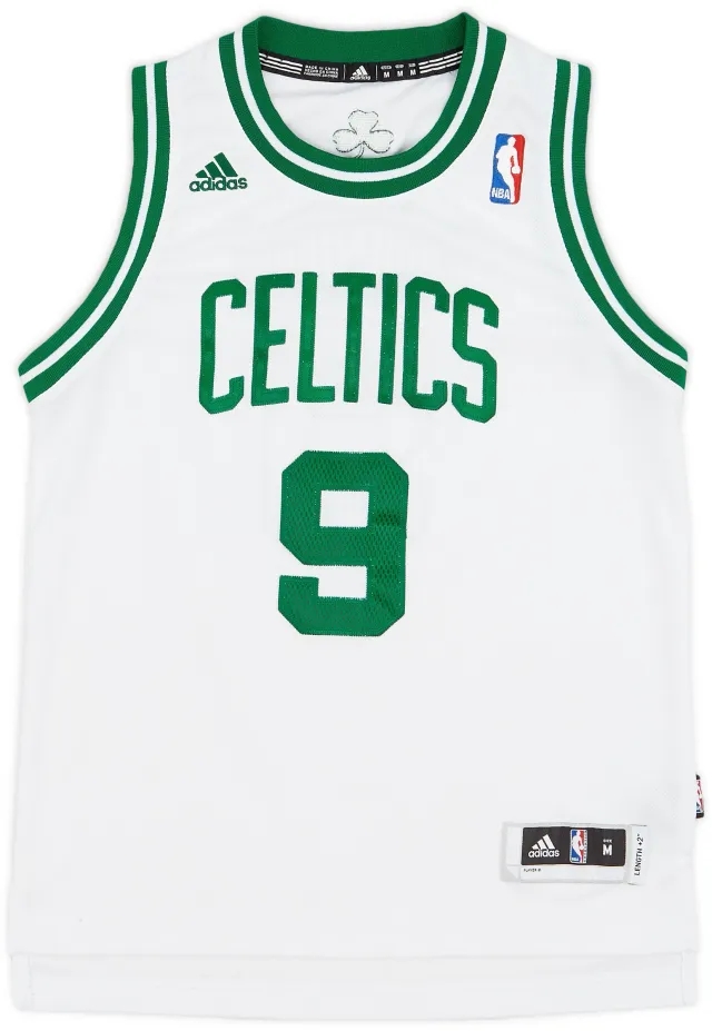 2010-14 Boston Celtics Rondo #9 adidas Swingman Home Jersey - 8/10 - (M.Boys)