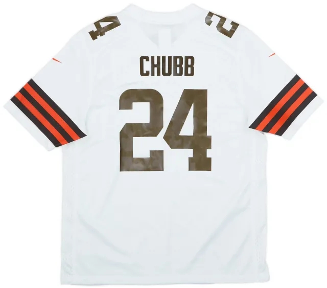 2020-24 Cleveland Browns Chubb #24 Nike Game Away Jersey (L)